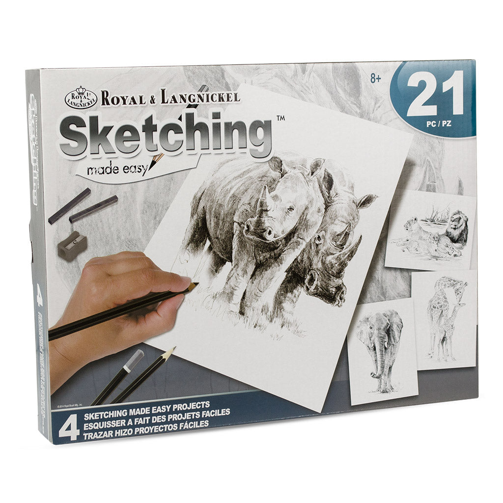 AVS-SME214 - Sketching Made Easy™ 21pc 8" x 10" Zoo Animals 4 Project Box Set