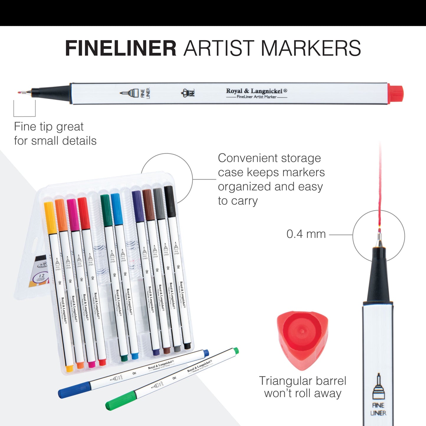 MARK-2101 | 12pc Fineliner Artist Markers