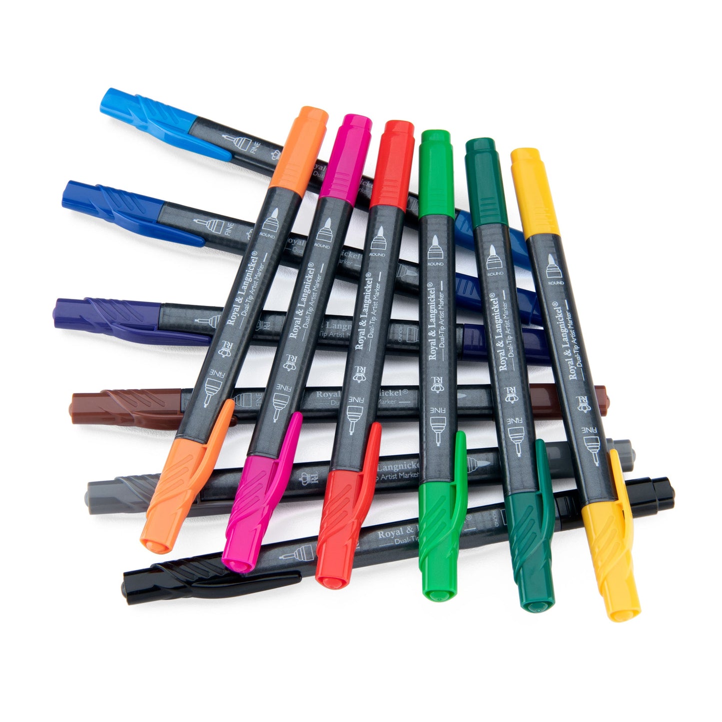 MARK-2401 | 12pc Fineliner and Pointed Round Dual-Tip Artist Markers