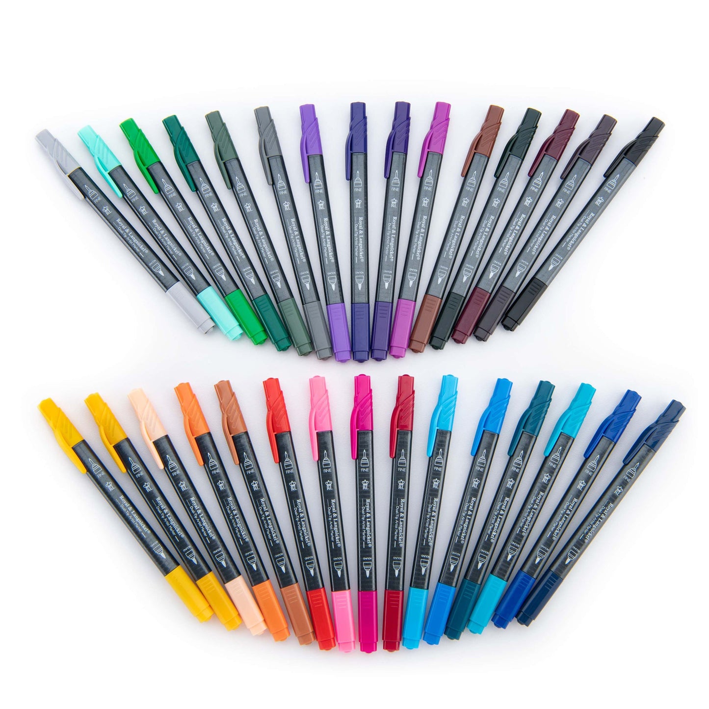 MARK-2402 | 30pc Fineliner and Pointed Round Dual-Tip Artist Markers