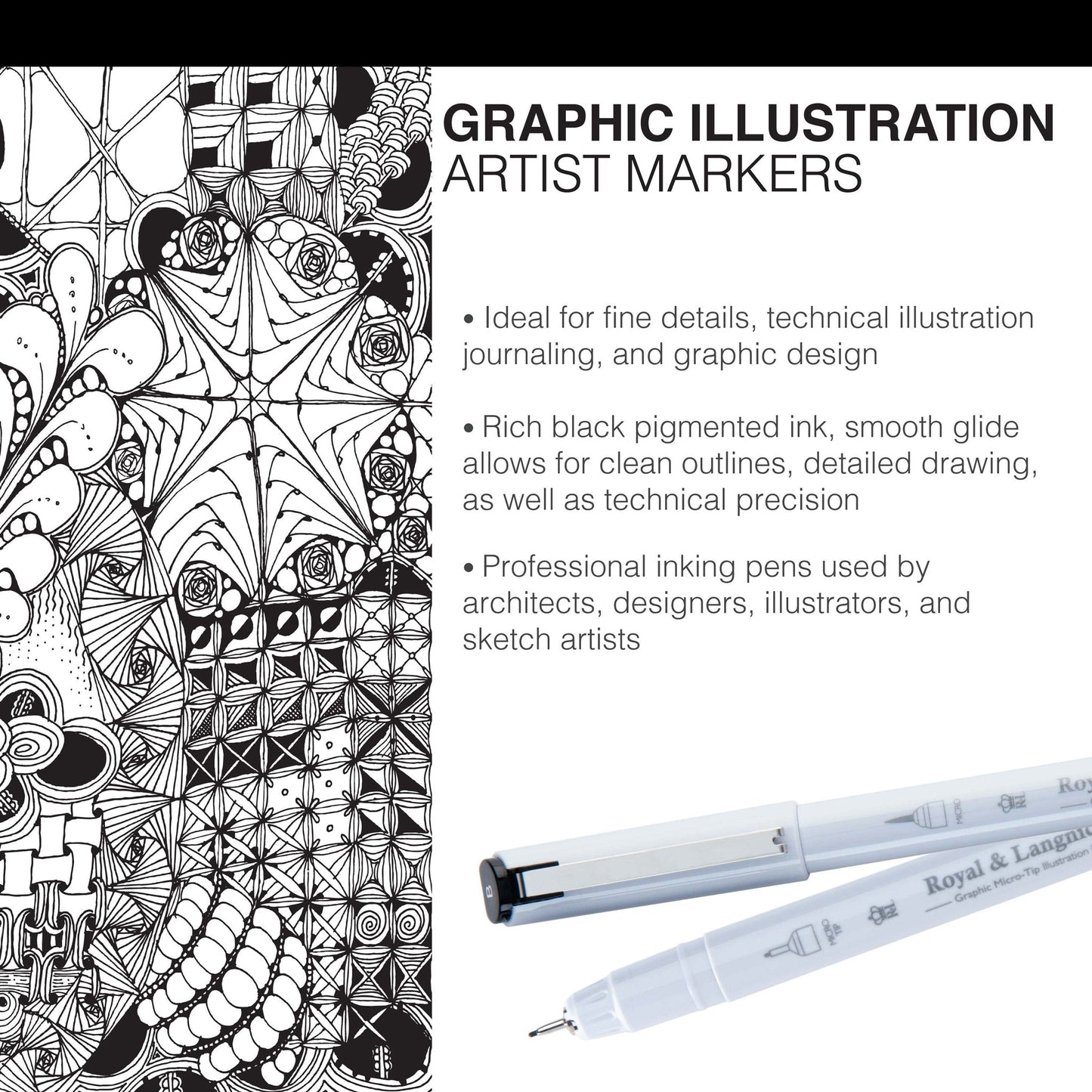 MARK-2501 | 5pc Graphic Illustration Markers
