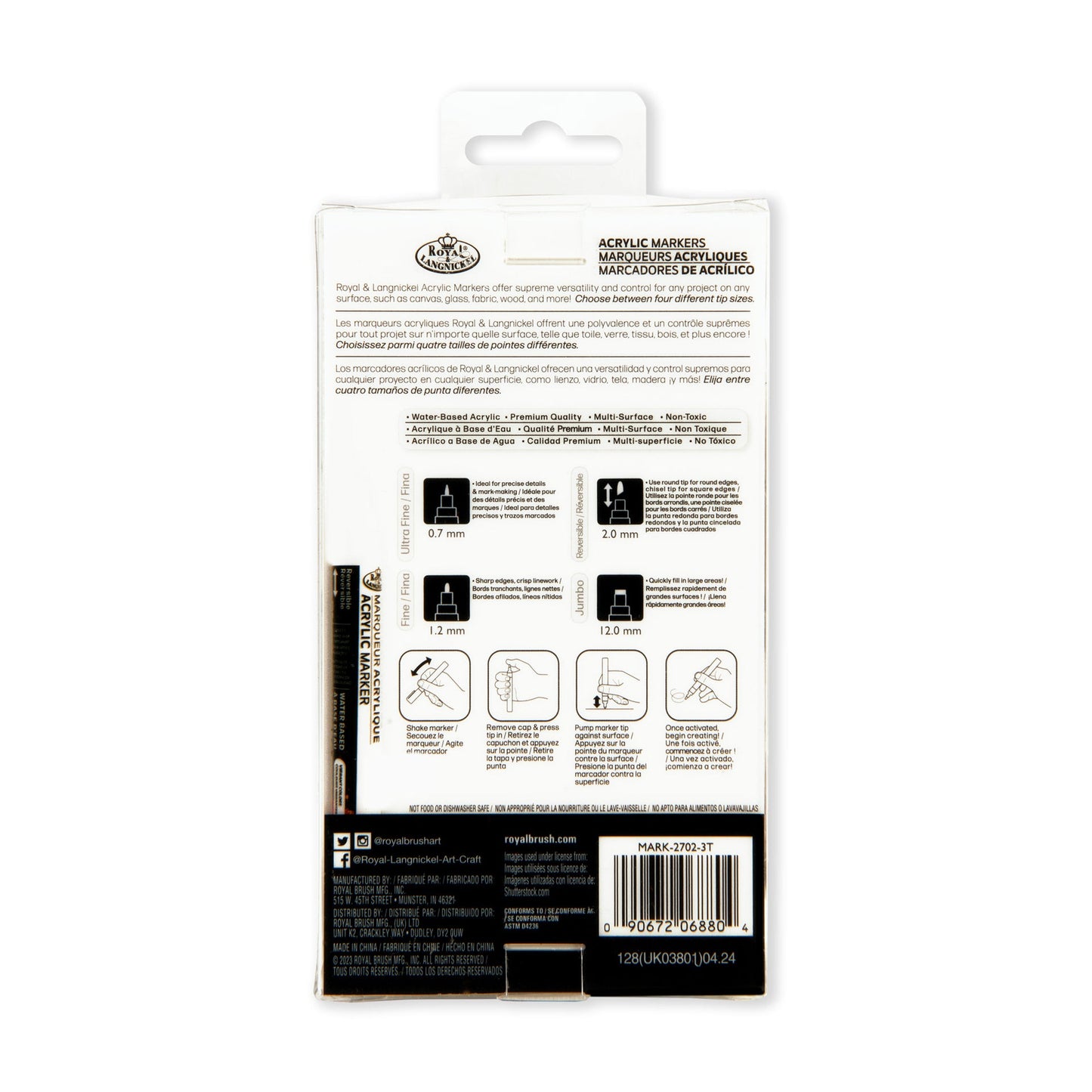 MARK-2702 | 4PC White Acrylic Paint Markers