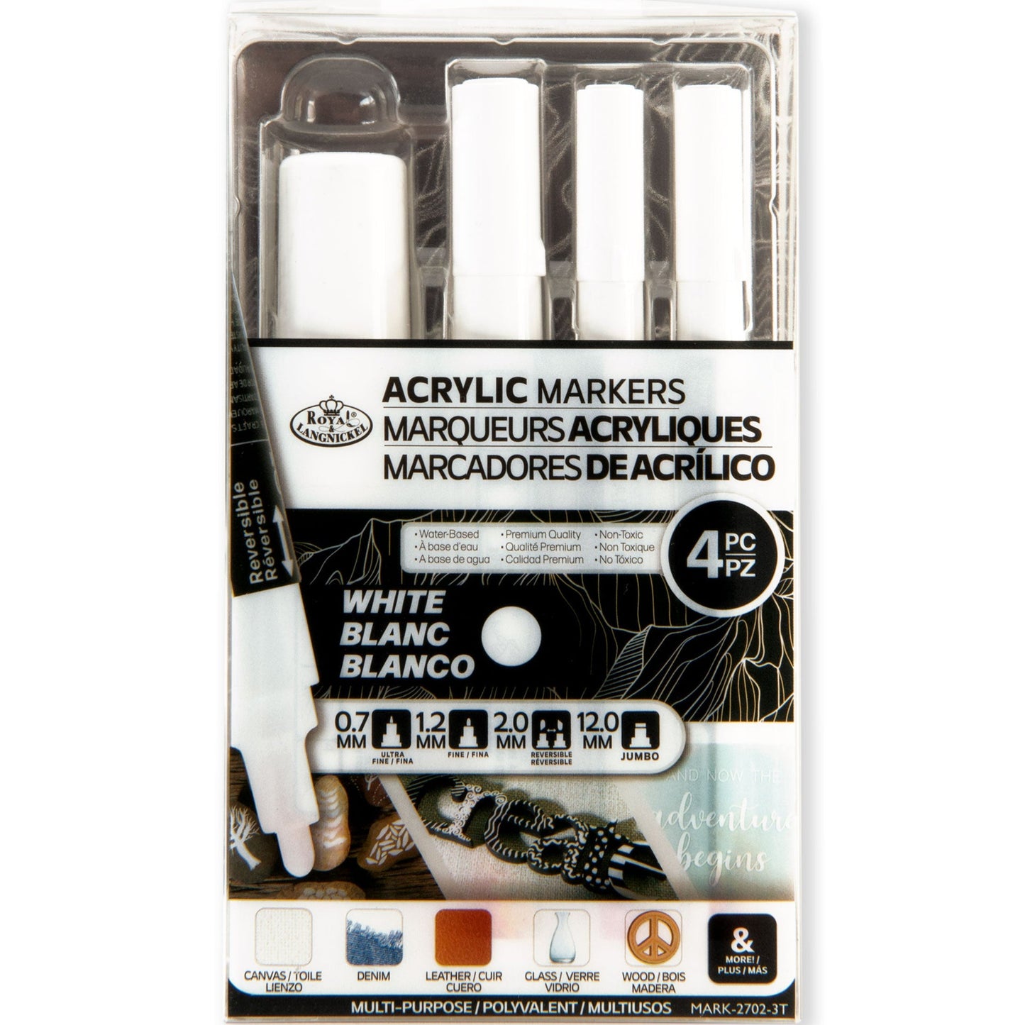 MARK-2702 | 4PC White Acrylic Paint Markers