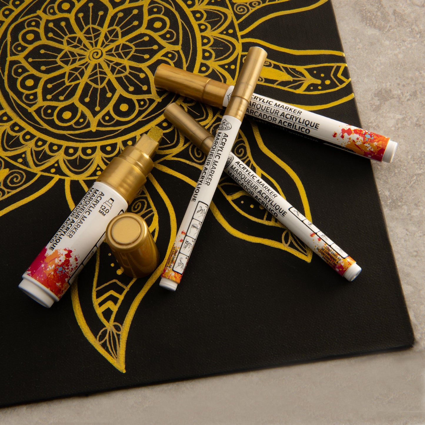 MARK-2703 | 4PC Gold Acrylic Paint Markers