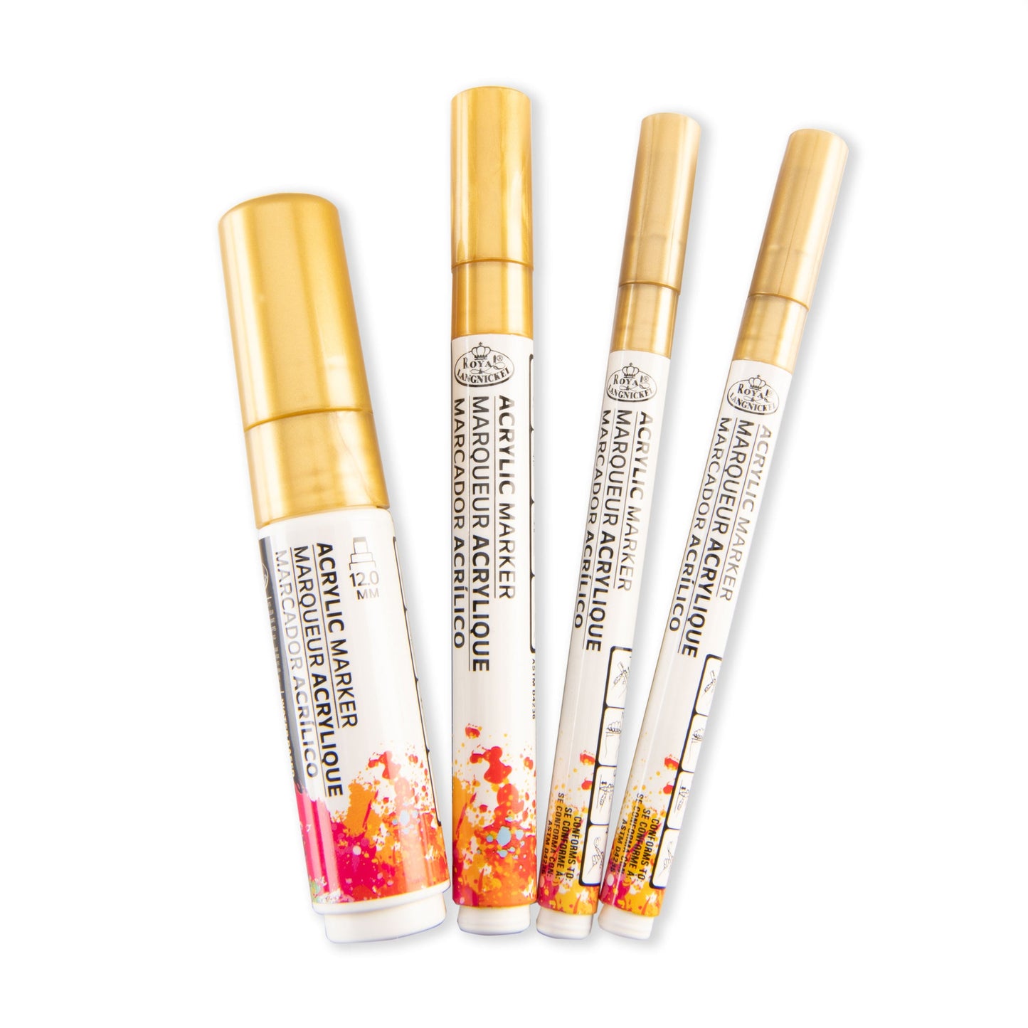 MARK-2703 | 4PC Gold Acrylic Paint Markers
