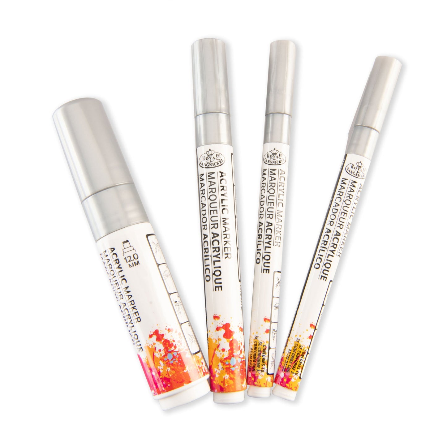 MARK-2704 | 4PC Silver Acrylic Paint Markers