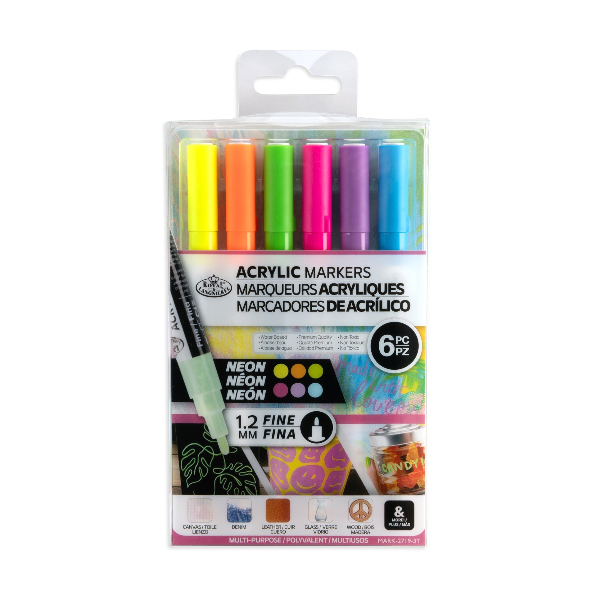 MARK-2719 | 6PC Acrylic 1.2mm Neon Markers – Royal & Langnickel