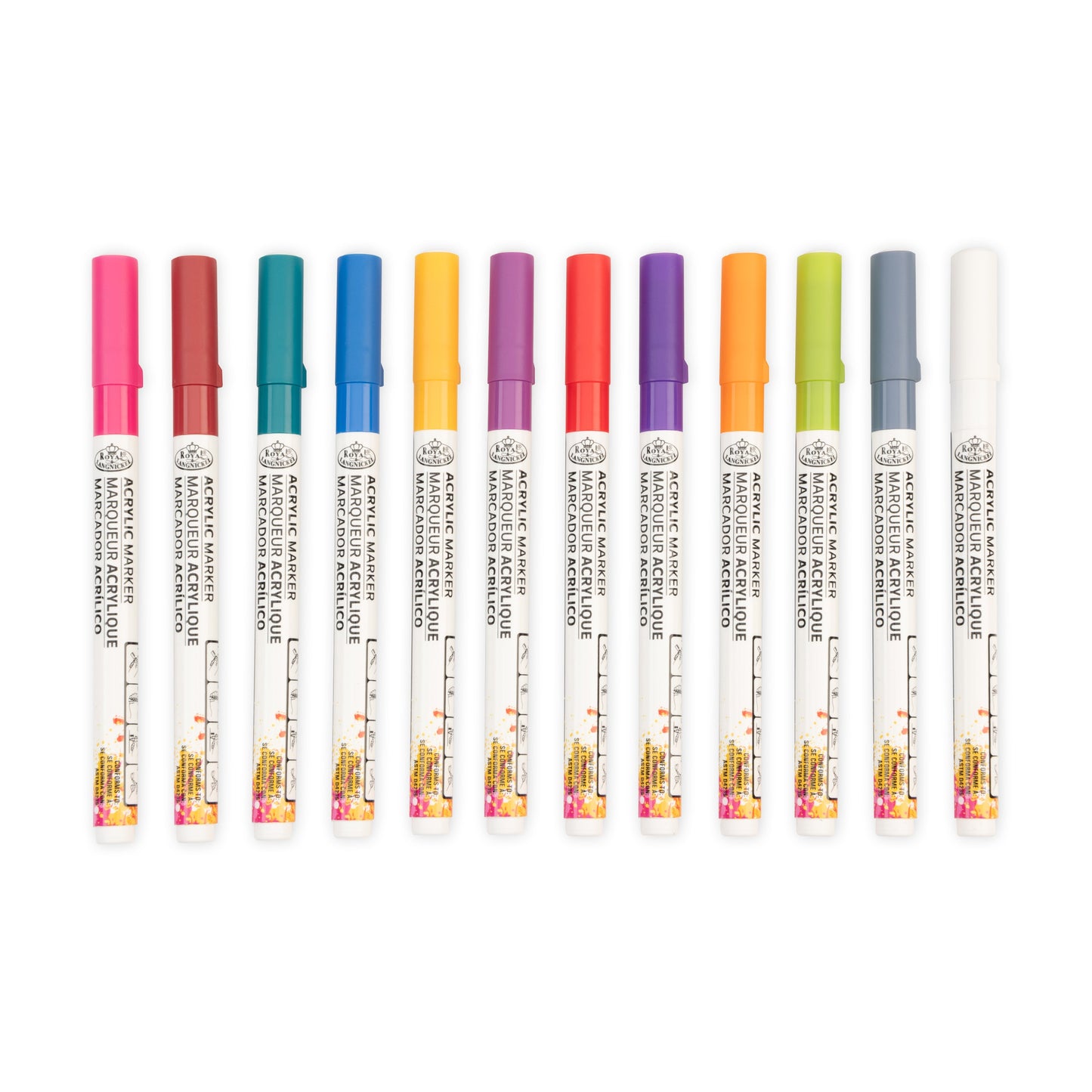 WAL-MARK-2720-RFID | Royal & Langnickel 12 Piece Acrylic 1.2mm Jewel Markers