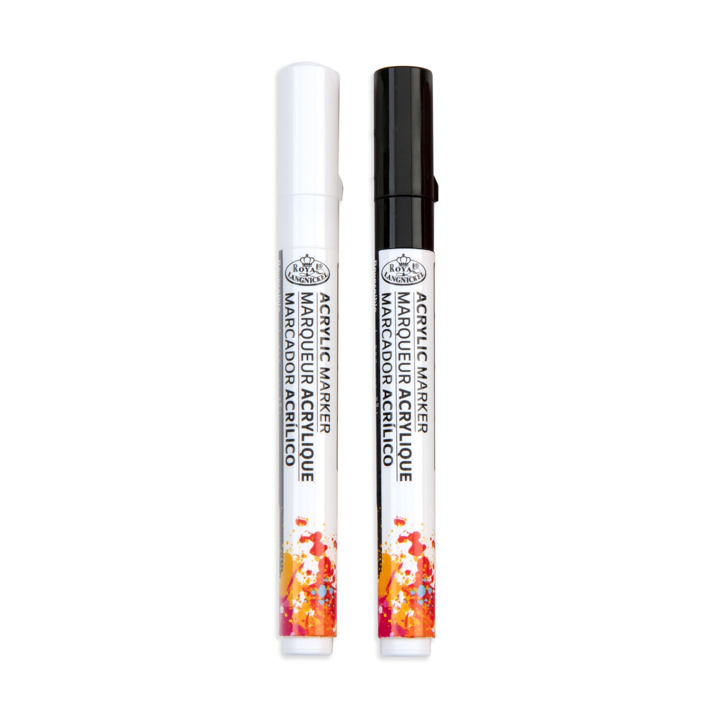 WAL-MARK-2724-RFID | Royal & Langnickel 2 Piece Acrylic 2mm Reversible Tip Black/White Marker