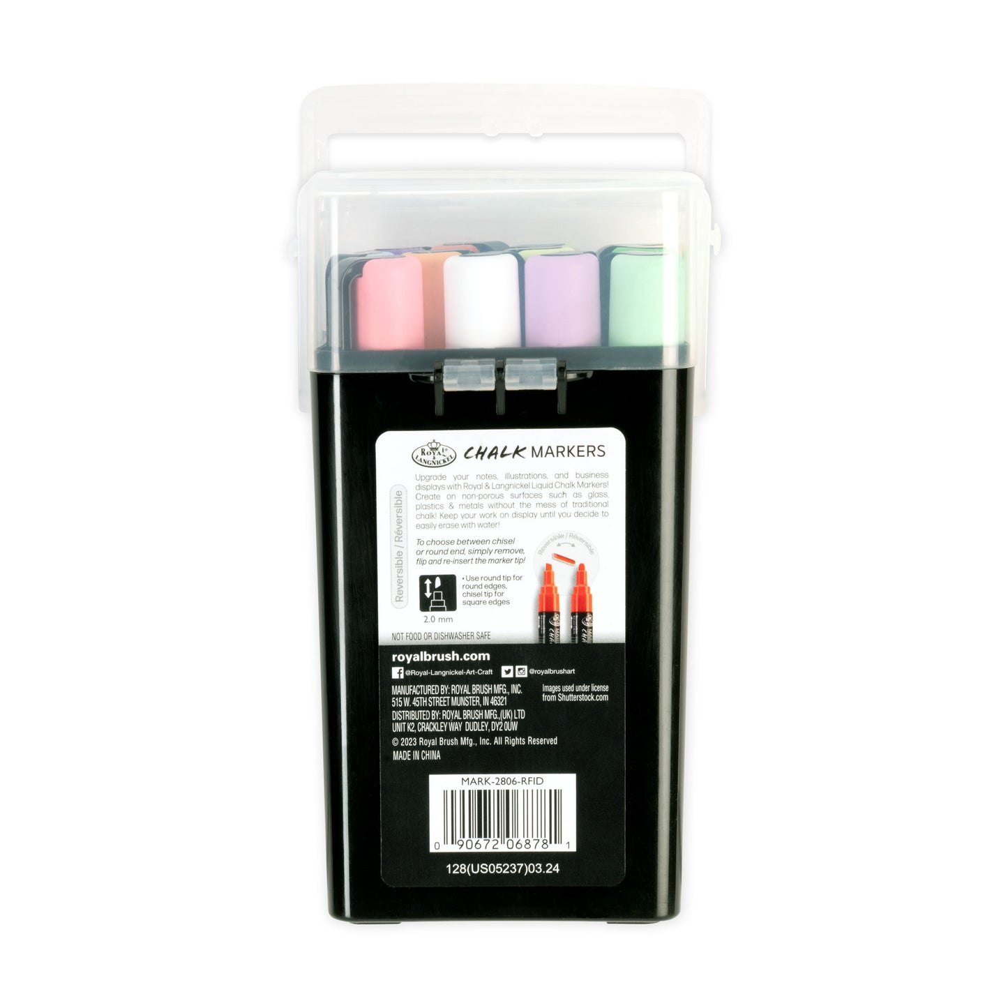 WAL-MARK-2806-RFID | Royal & Langnickel 12 Piece 2mm Primary Chalk Marker Set