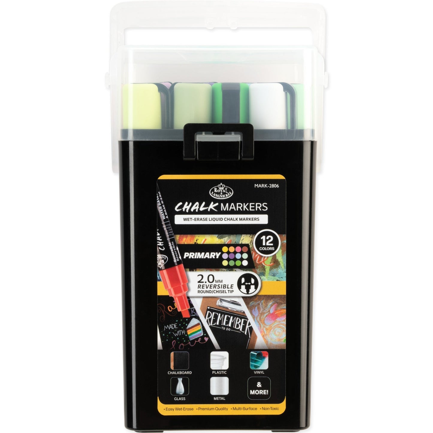 WAL-MARK-2806-RFID | Royal & Langnickel 12 Piece 2mm Primary Chalk Marker Set
