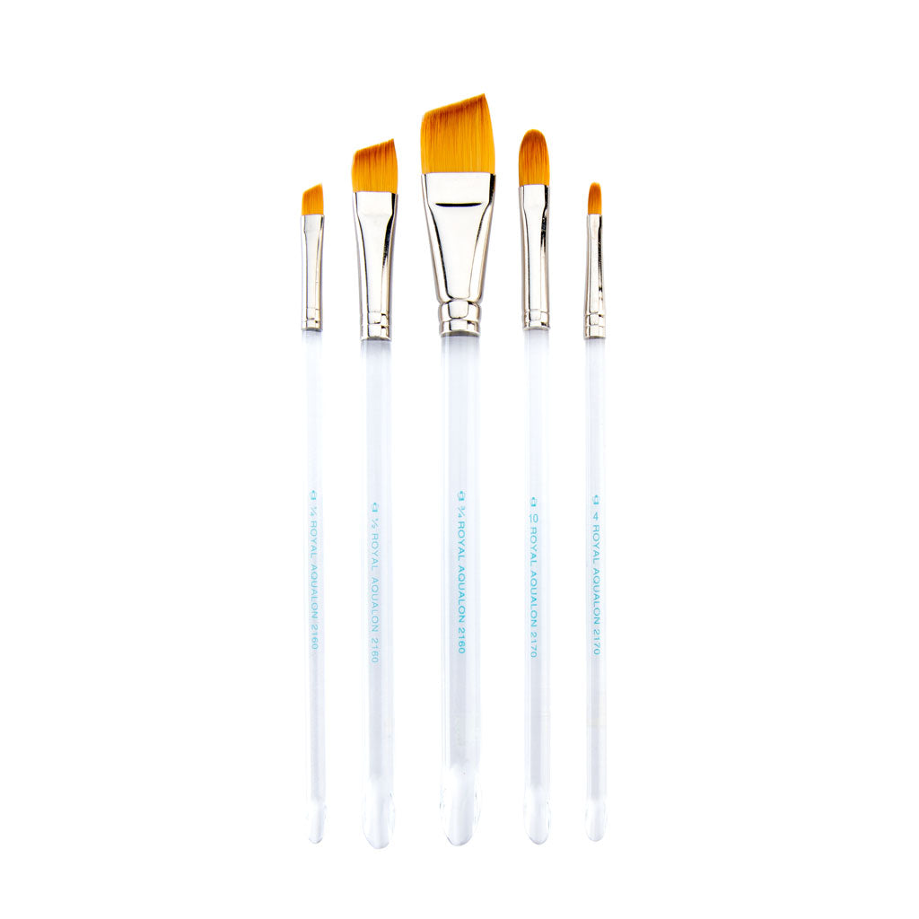 RAQUA-FIL/ANG - Aqualon™ 5pc Filbert/Angular Brush Set