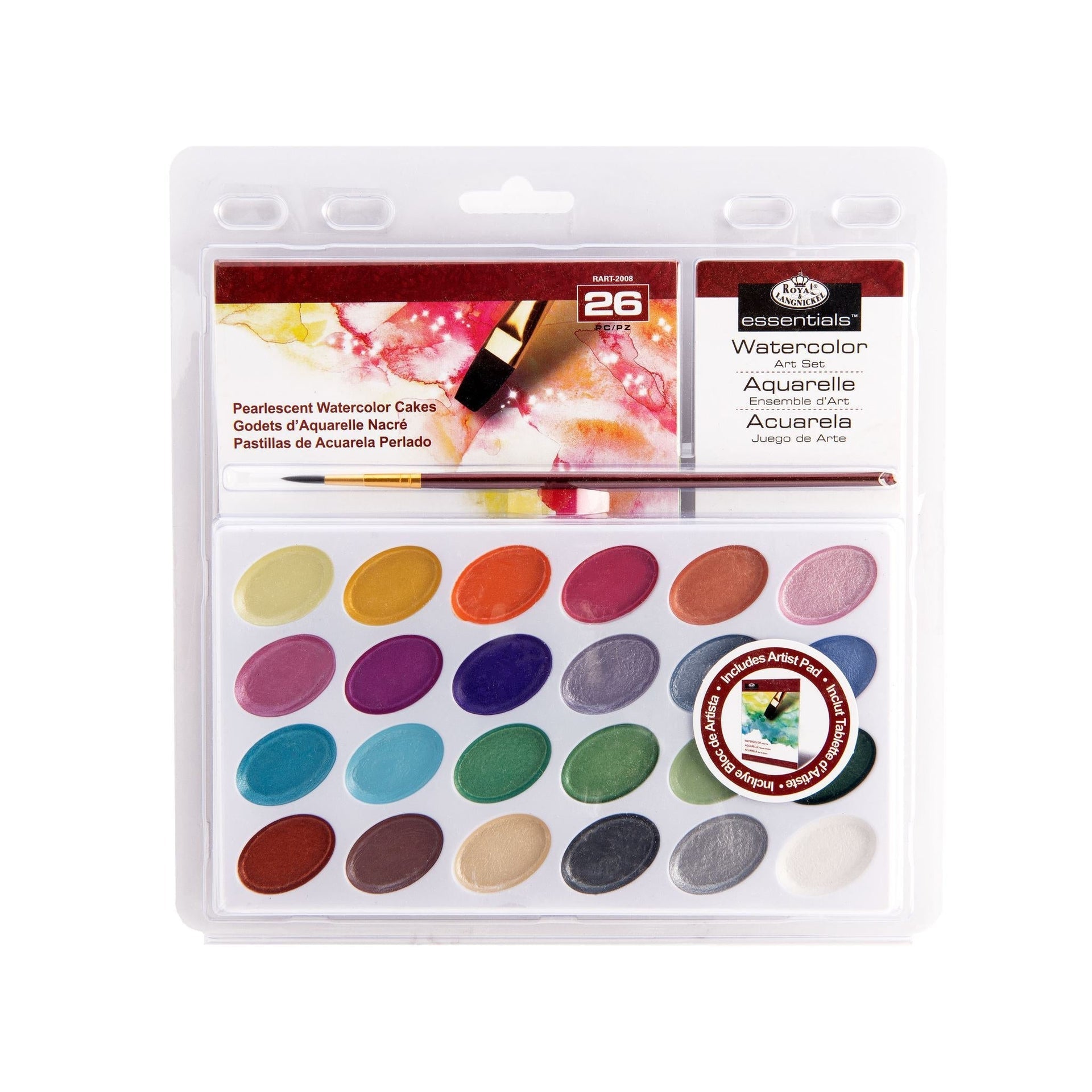 RART-2008 | Essentials™ 26pc Pearlescent Watercolor Painting Art