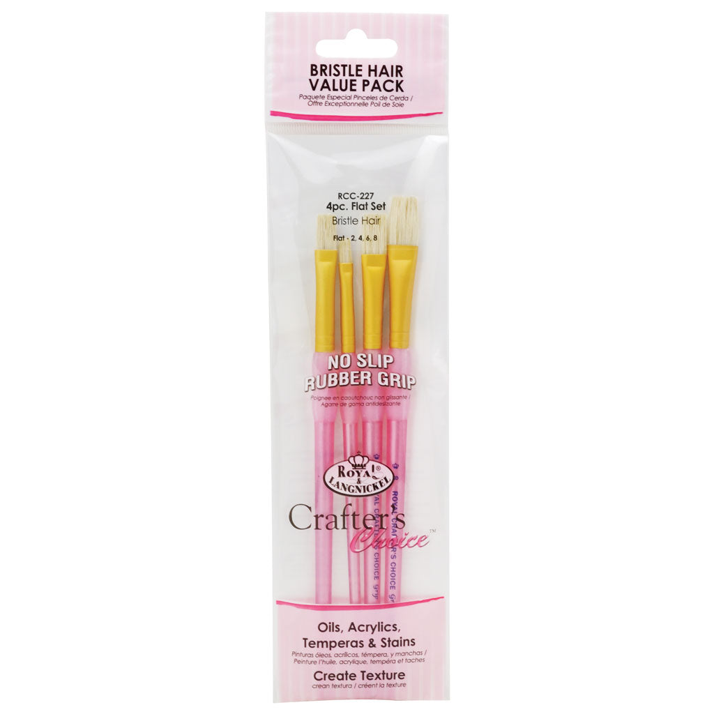 RCC 227 | Crafter's Choice™ 4pc Bristle Hair Flat Brush Set