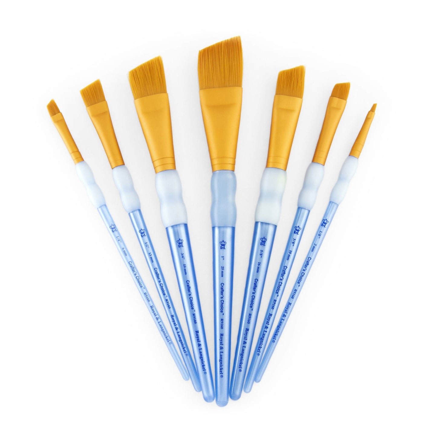 RCC 304 - Crafter's Choice™ 7pc Golden Taklon Angular Brush Set glam 3