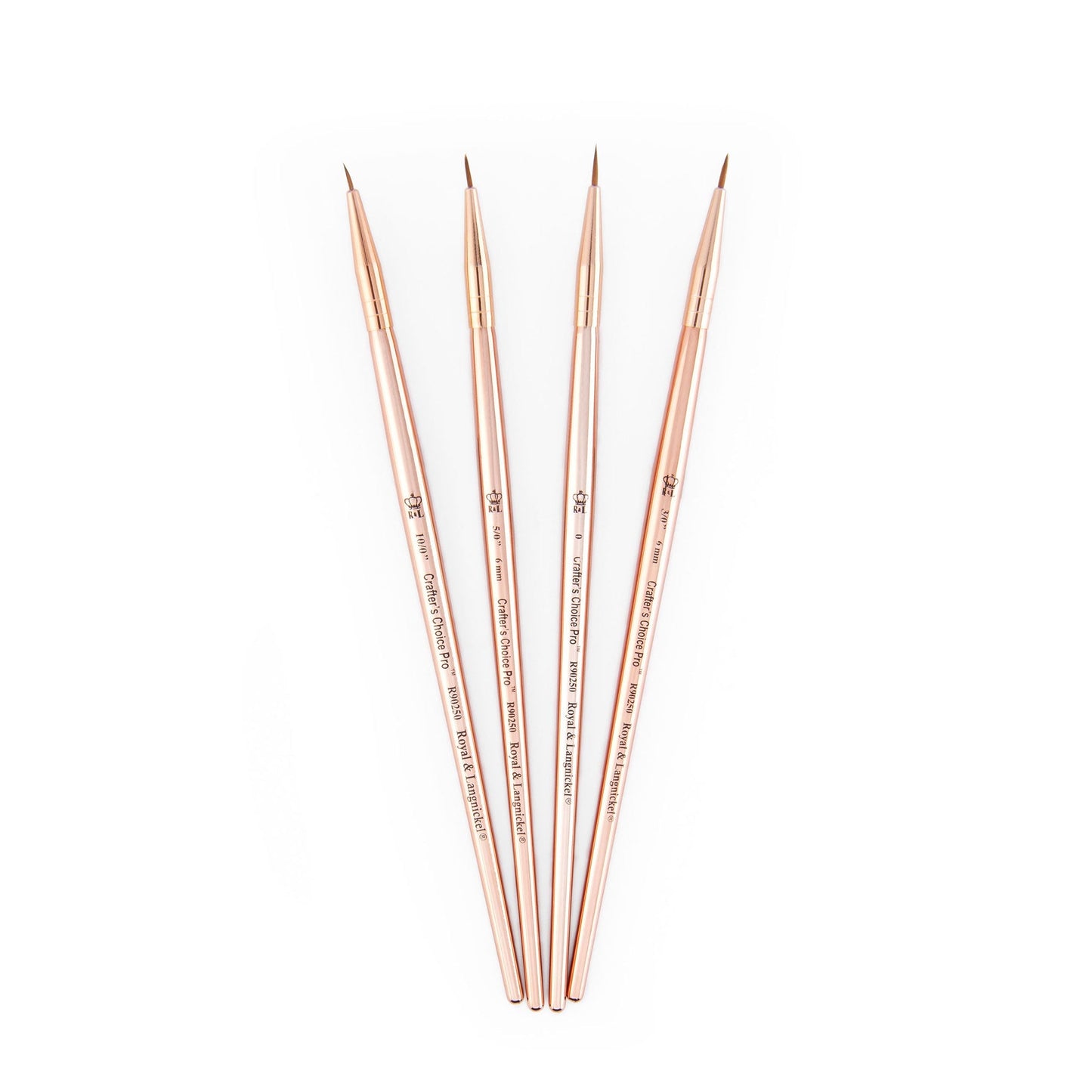 RCC PRO109-ZP - Crafter's Choice™ Pro 4pc Synthetic Sable Round Brush Set glam 3