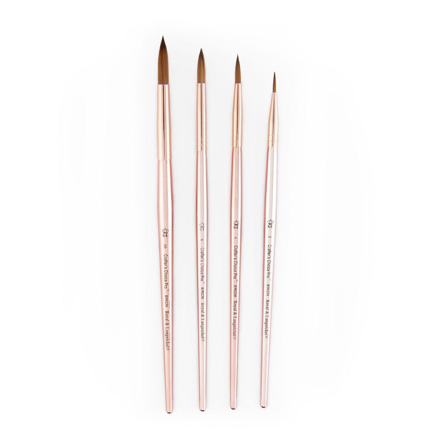 RCC PRO110-ZP - Crafter's Choice™ Pro 4pc Synthetic Sable Round Brush Set