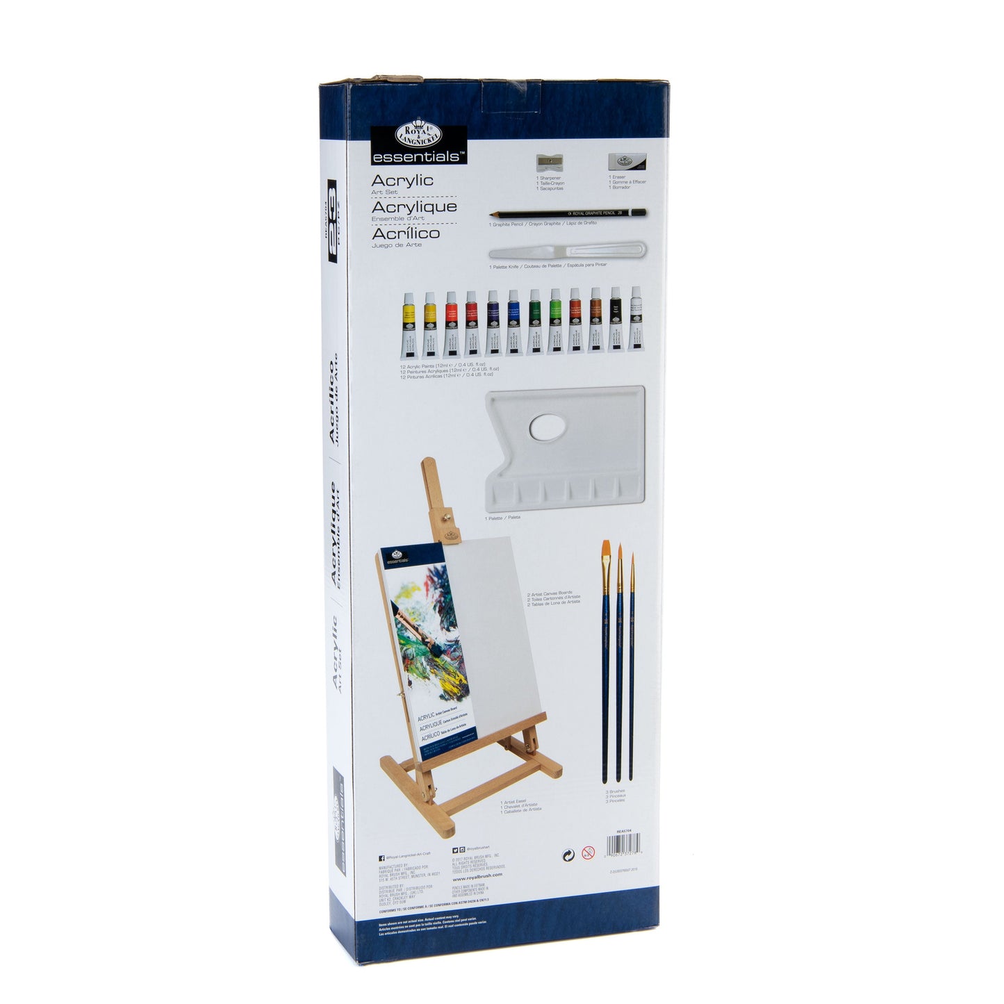 REA5704 | Acrylic Paint H-Frame Easel Art Set - 23pc