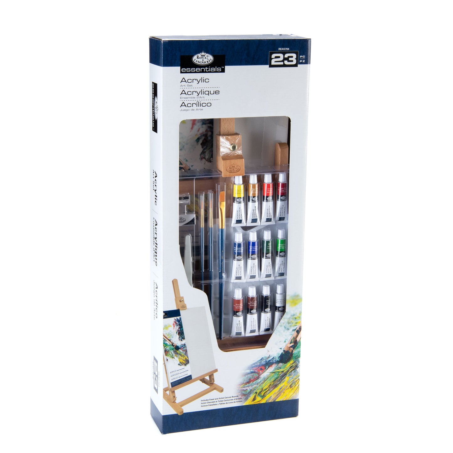 REA5704 | Acrylic Paint H-Frame Easel Art Set - 23pc