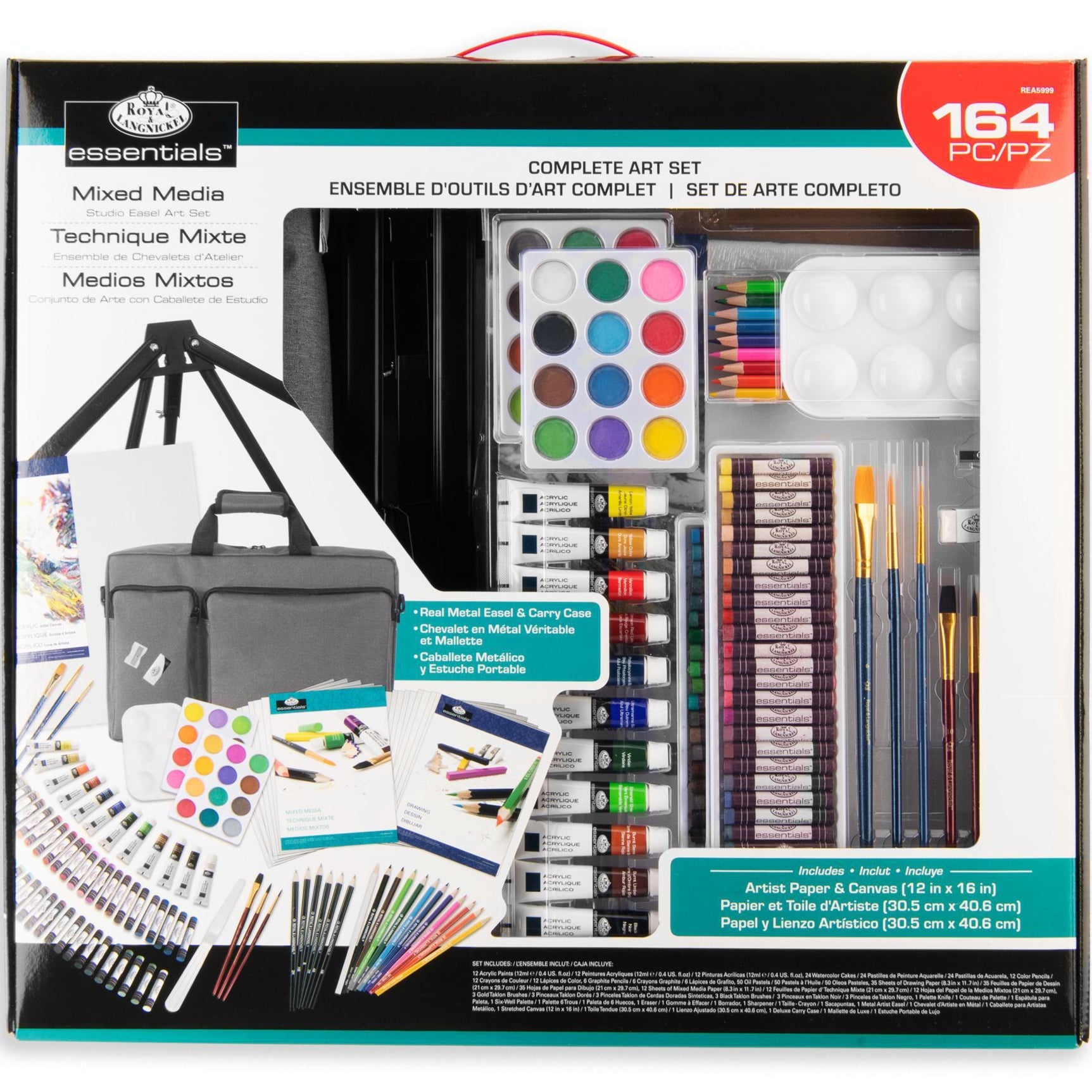 REA5999 | 164pc Mixed Media Artist Satchel Carry Set – Royal