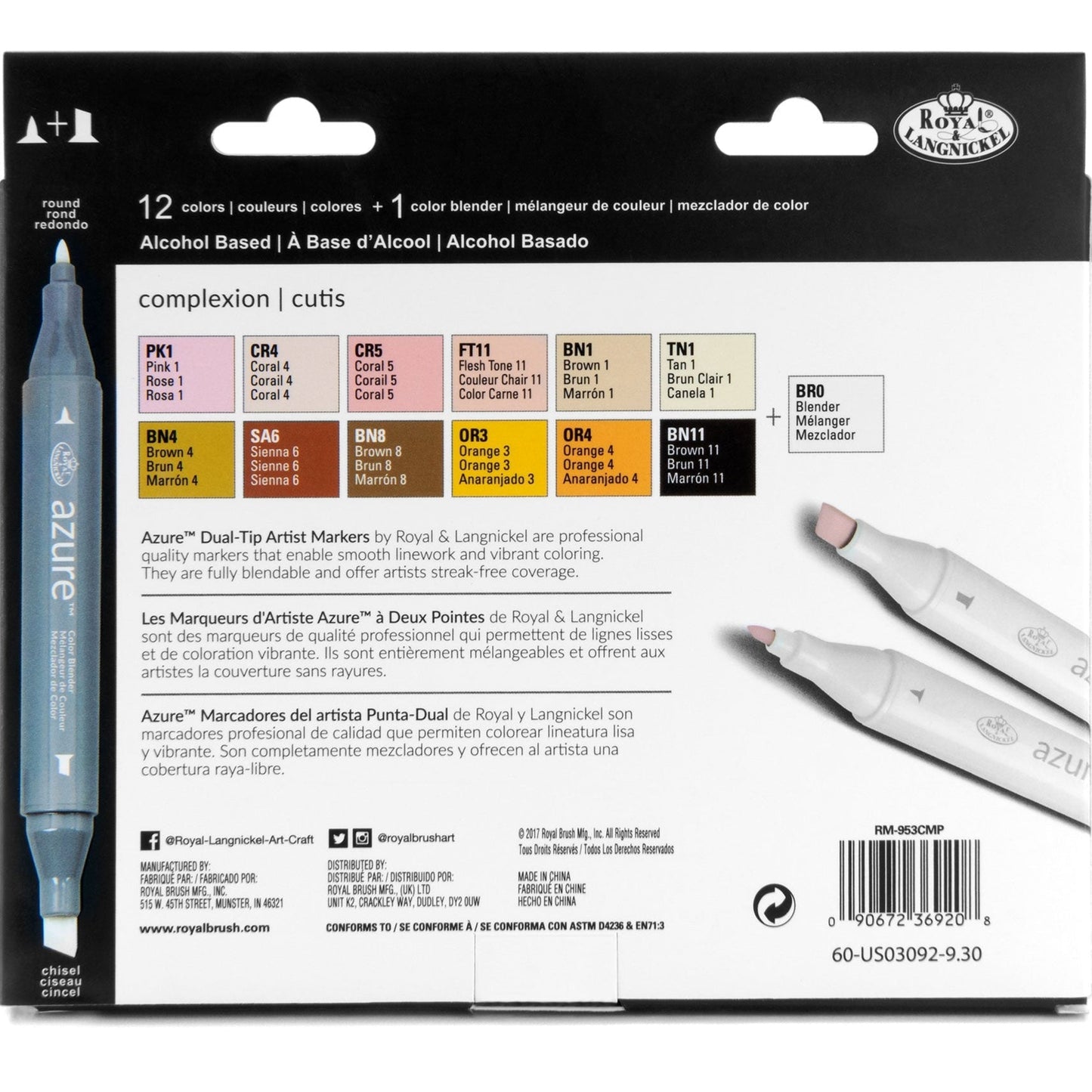 RM-953CMP - Complexion Color Marker Set - 13pc packaging back