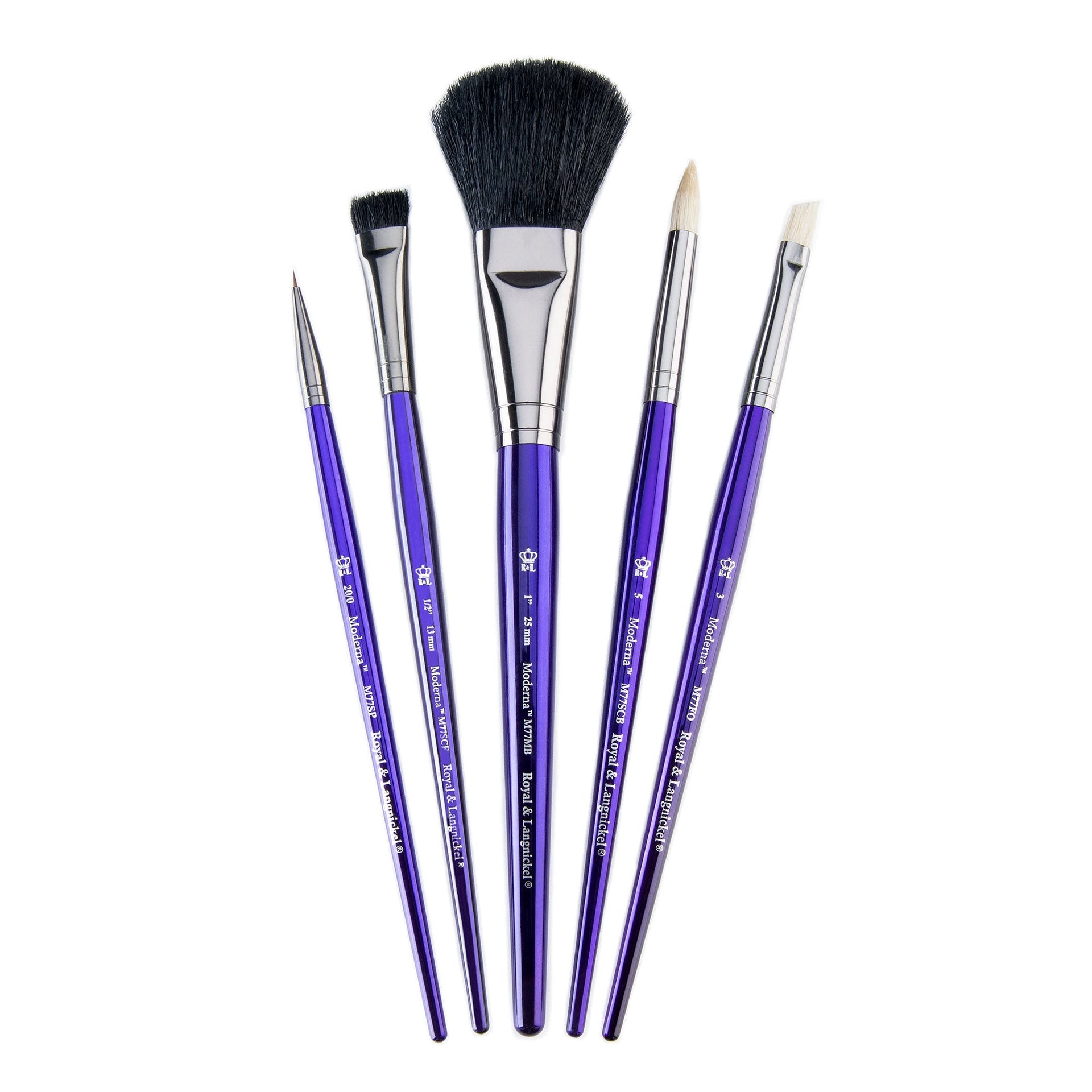 RMOD-SET782 - Moderna™ 5pc All Media Variety Brush Set glam 4