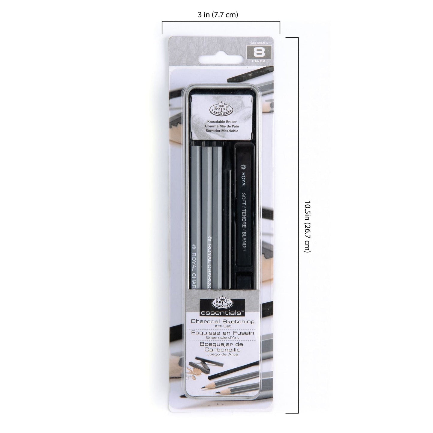 RSET-ART2612 - 8pc Charcoal Mini Tin Set infographic 2