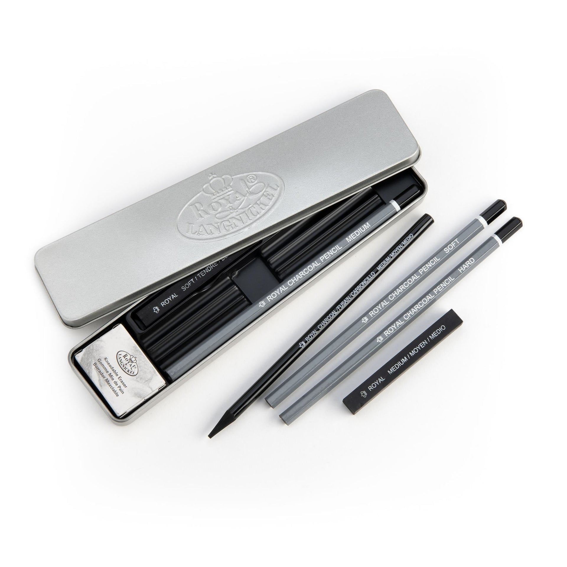RSET-ART2612 | 8pc Charcoal Mini Tin Set – Royal & Langnickel