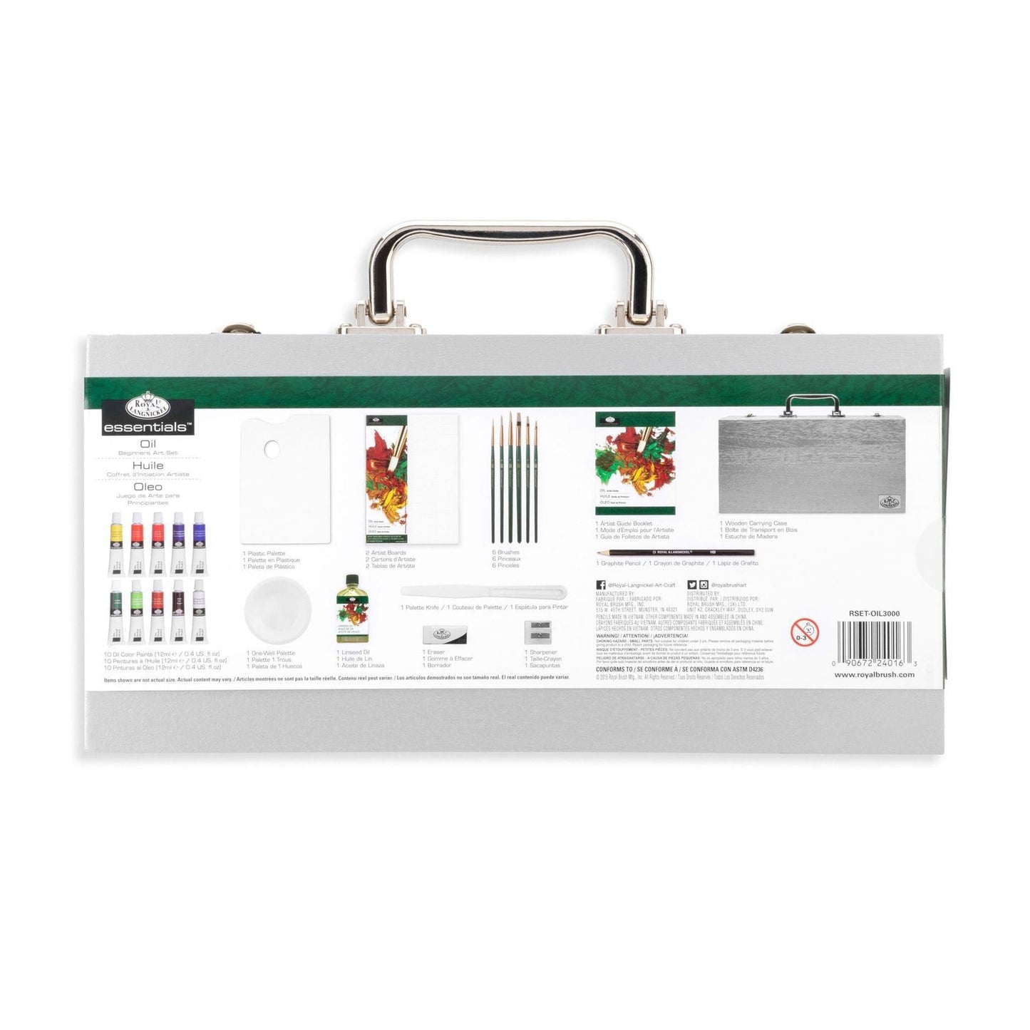 RSET-OIL3000 - Essentials™ 27pc Oil Painting Travel Art Set packaging back