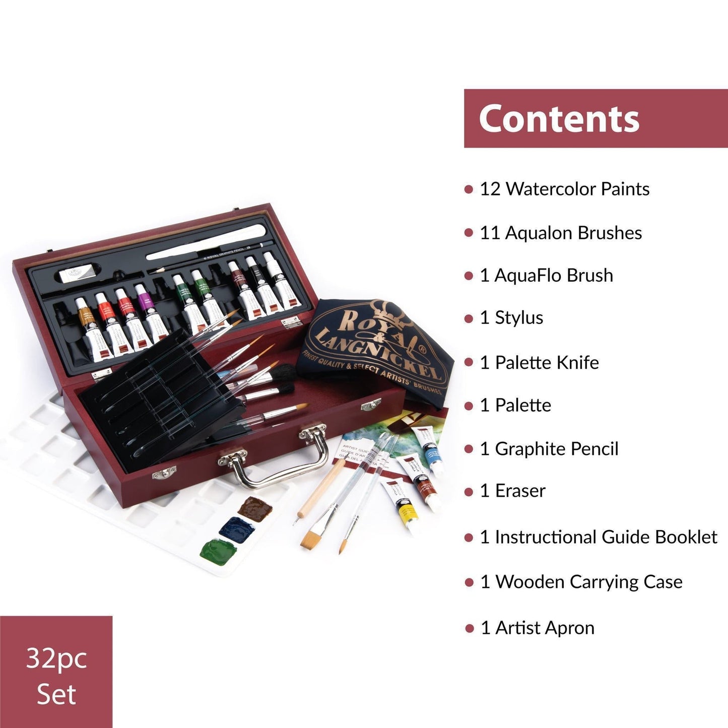 RSET-WAT2000 - Essentials™ 32pc Watercolor Painting Travel Art Set infographic 3