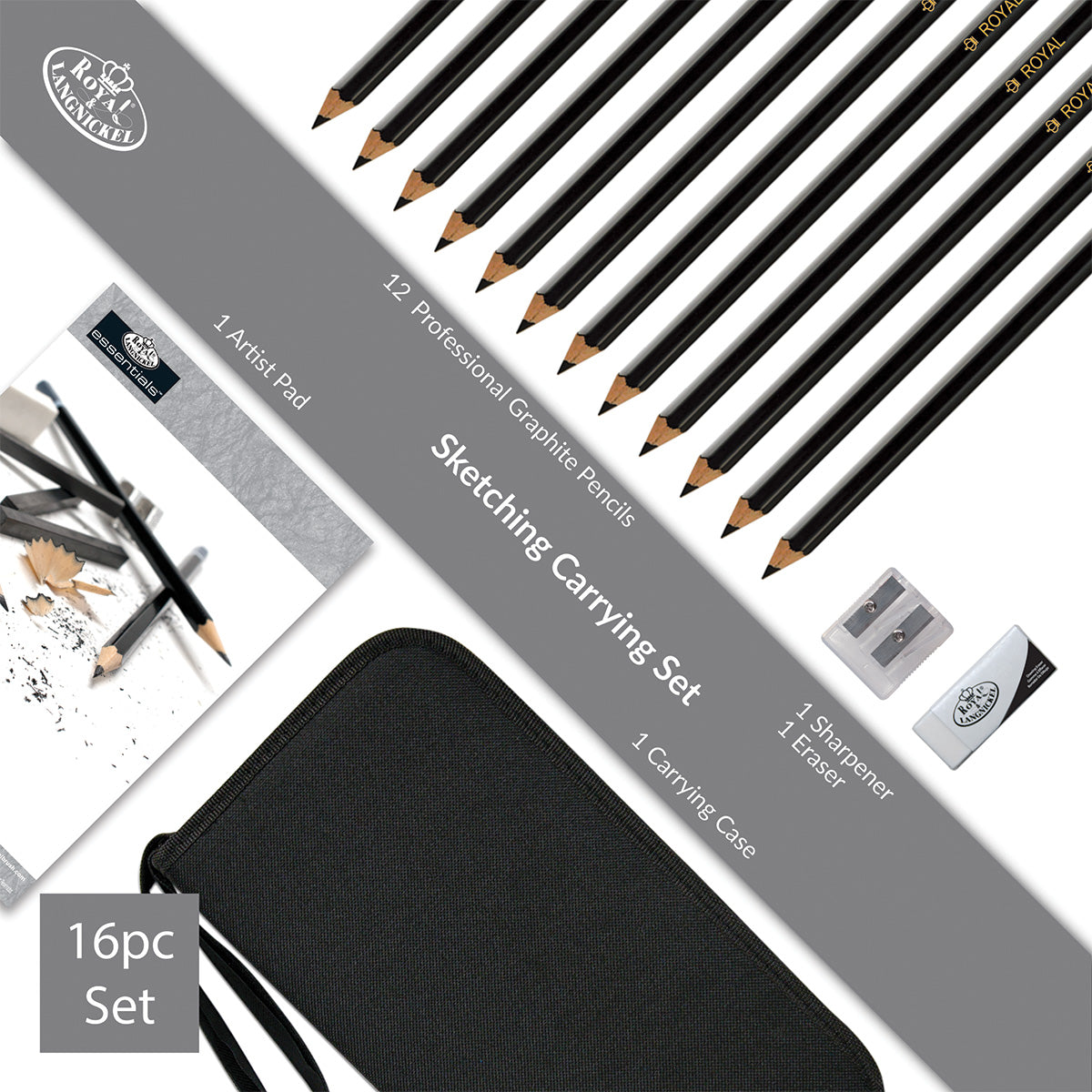 RSET-KCSS | Essentials™ 16pc Sketching Keep N' Carry Travel Art Set