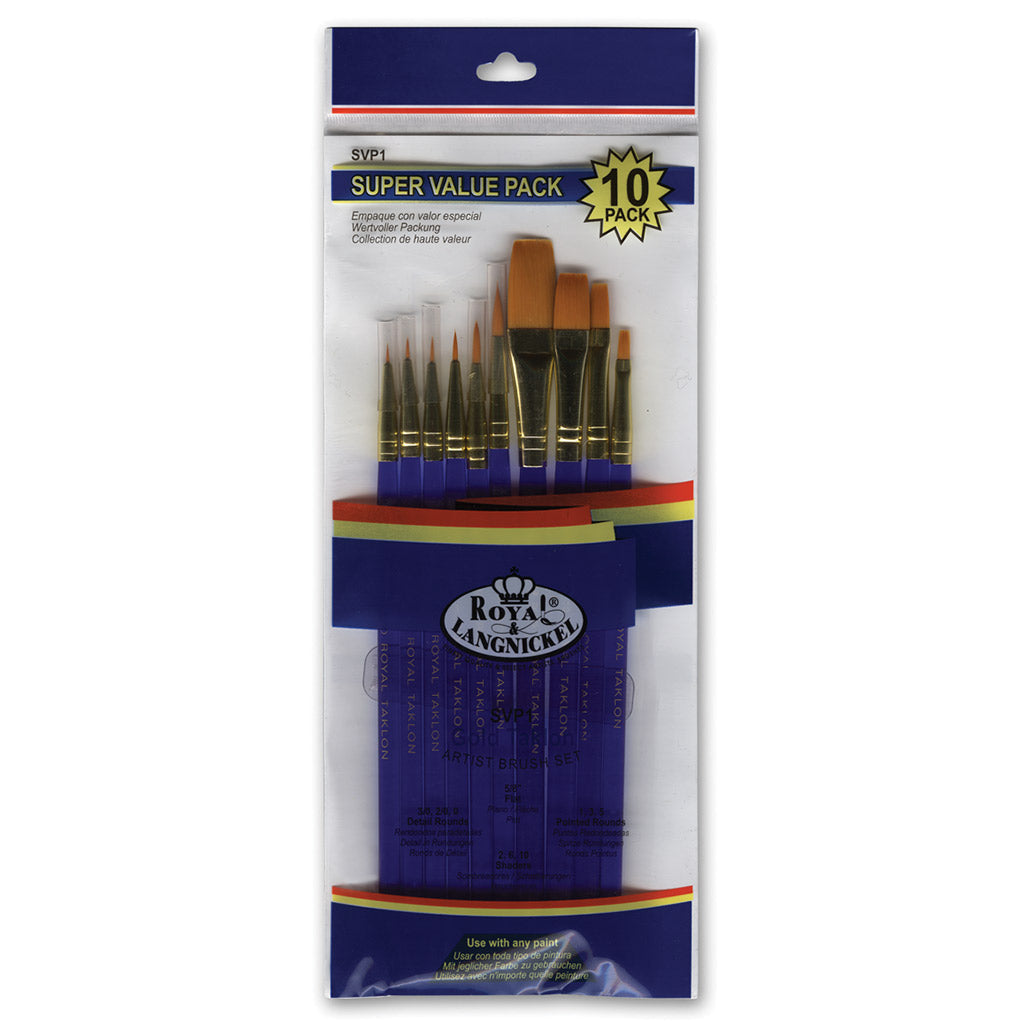 SVP1 - 10pc Golden Taklon Variety Brush Set