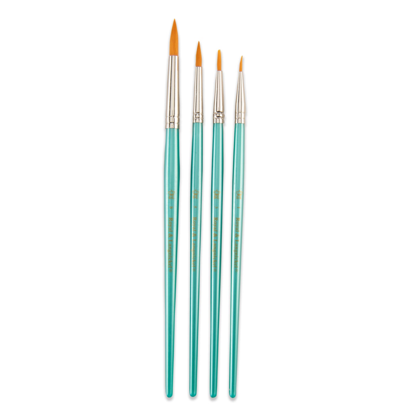 WAL-RSET-9190-RFID | Royal & Langnickel 4pc Golden Taklon Round Brush Set