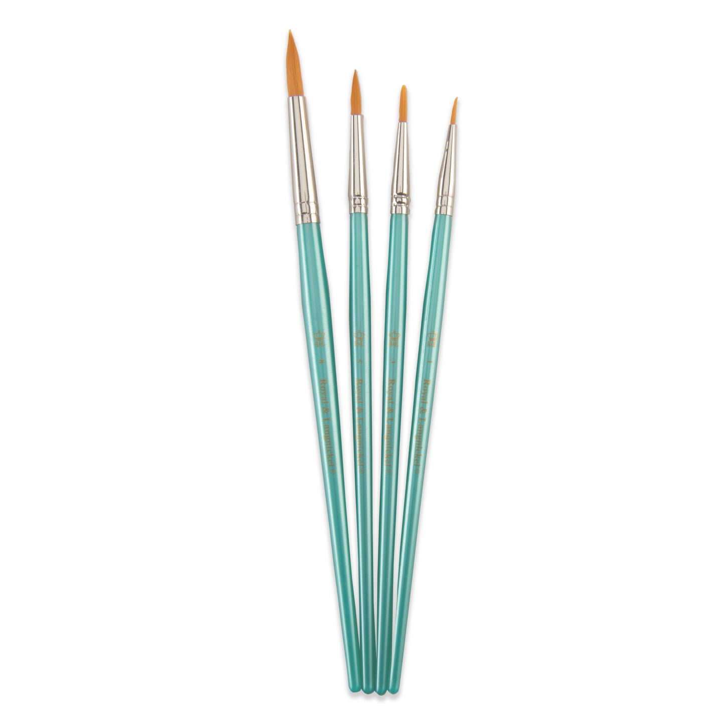 WAL-RSET-9190-RFID | Royal & Langnickel 4pc Golden Taklon Round Brush Set