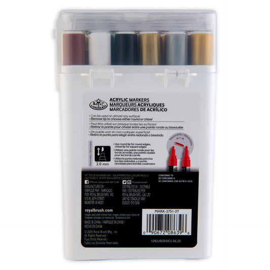WAL-MARK-2751-RFID | Royal & Langnickel 36 Piece 2.0MM Artist Acrylic Paint Marker Set with Reversible Tips