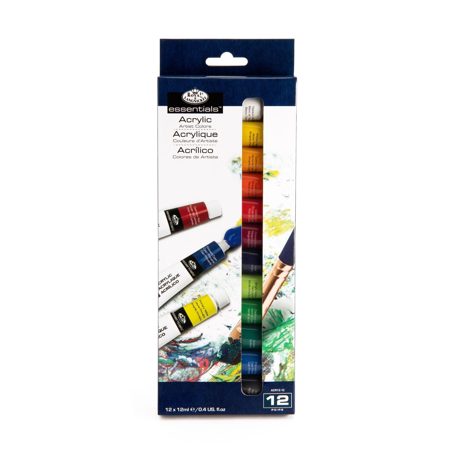 ACR12-12 - 12pc 12ml Acrylic Paint front packaging