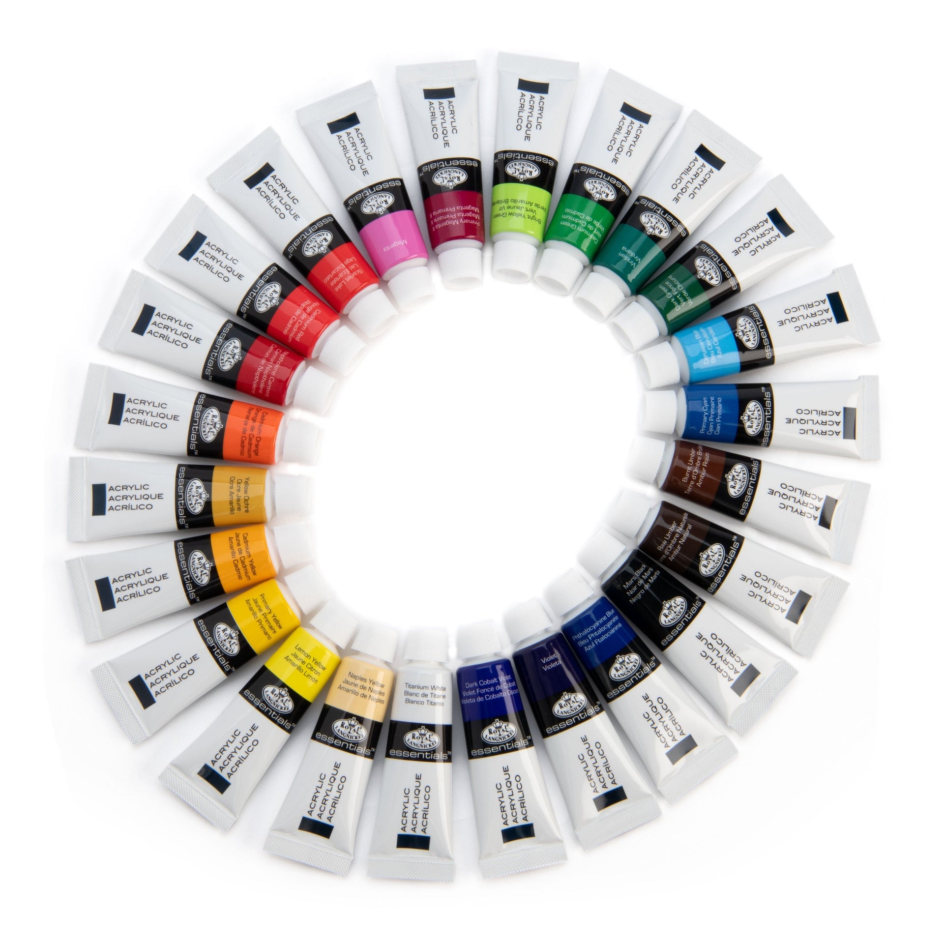 ACR12-24 - 24pc 12ml Acrylic Paint glam on white 2