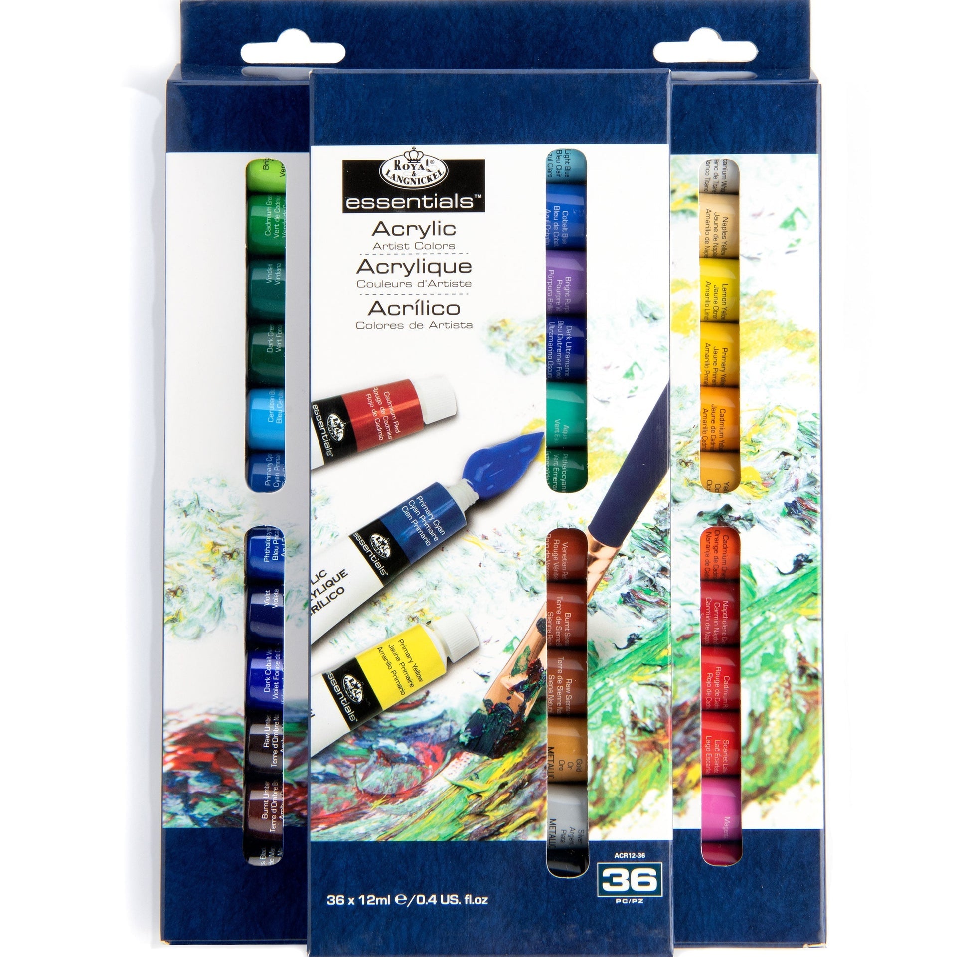ACR12-36 - 36pc 12ml Acrylic Paint front packaging