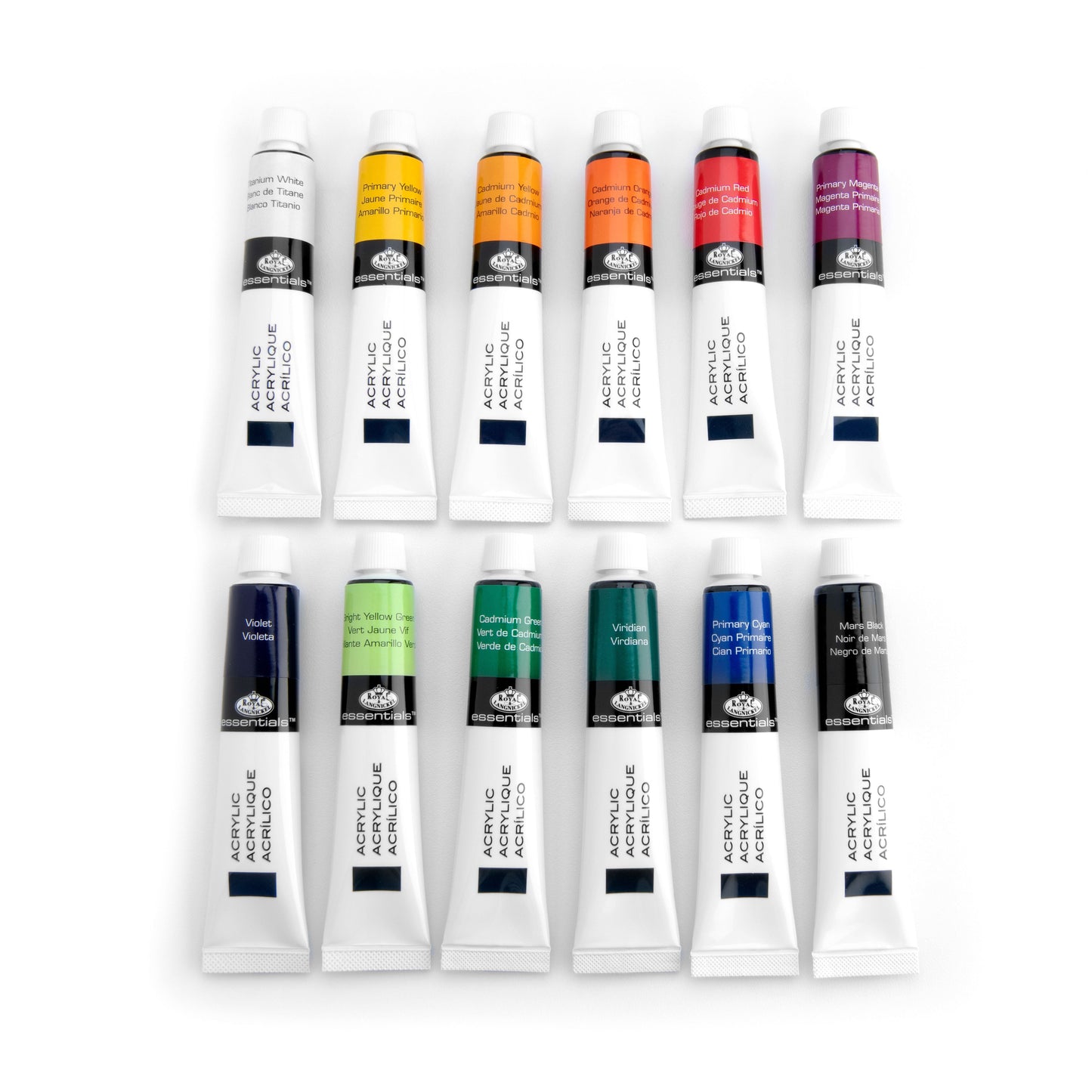 ACR21-12 - 12pc Acrylic Paint Packs - 21 ml glam on white