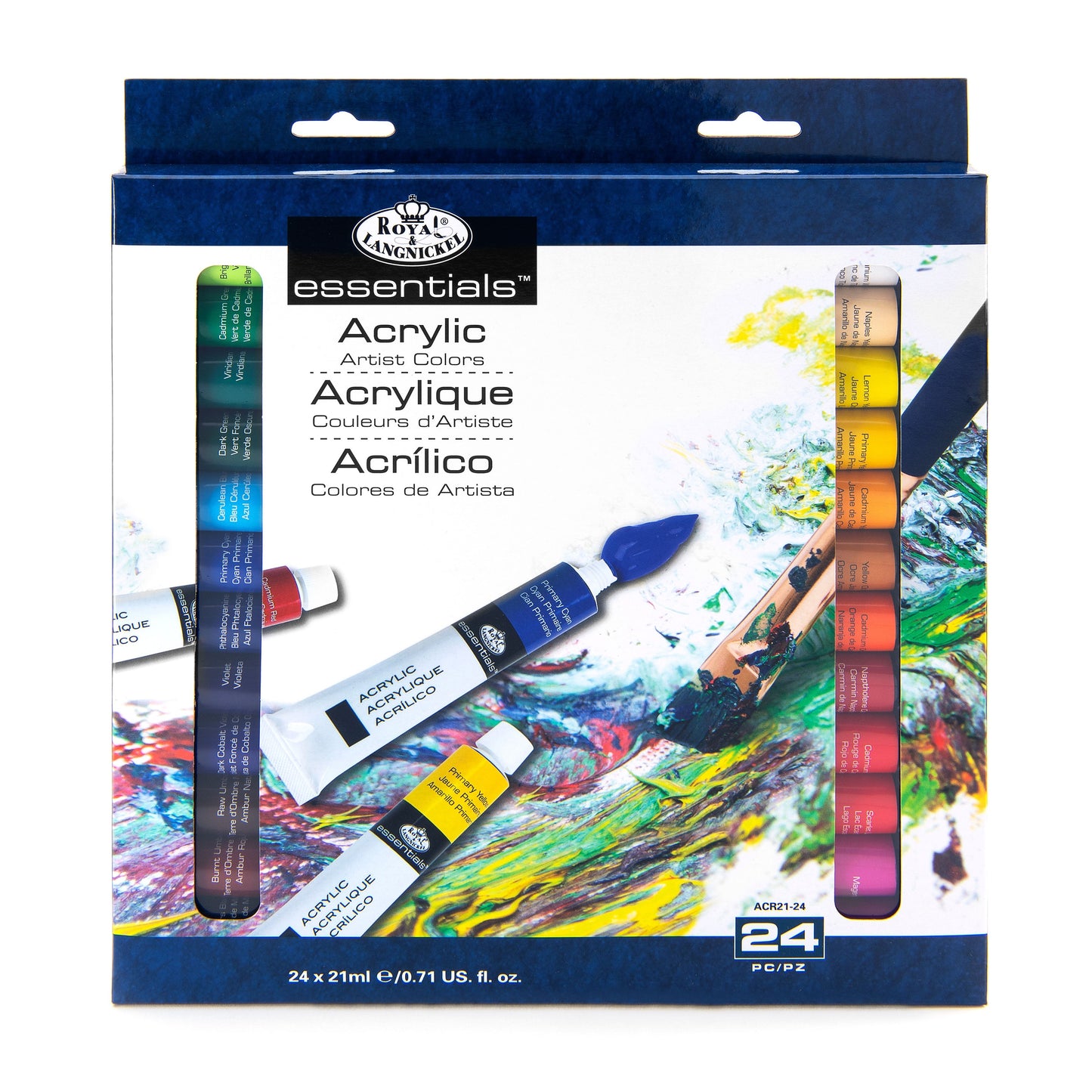 ACR21-24 - 24pc Acrylic Paint Packs - 21 ml front packaging