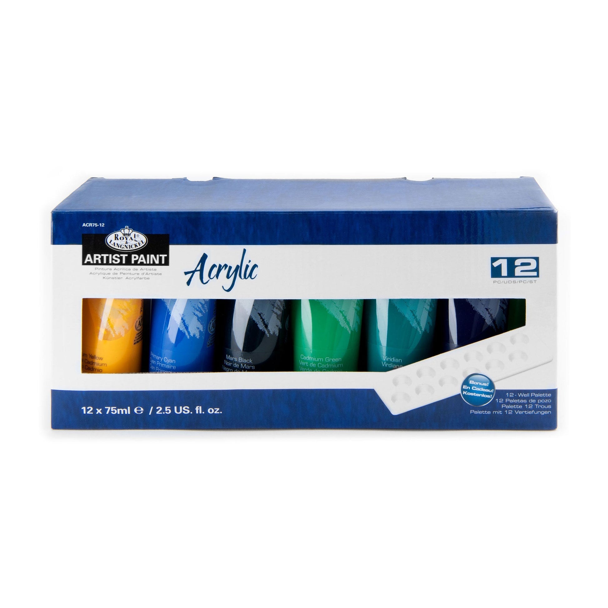 ACR75-12 - Acrylic Paint 12-Pack - 75 ml