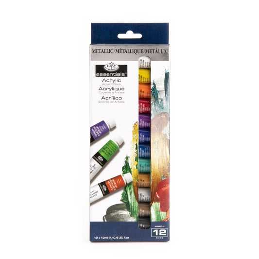 ACRMET-12 - Essentials™ 12pc Metallic Acrylic Paint Pack front packaging