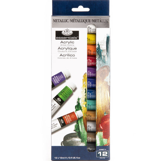 ACRMET-12 - Essentials™ 12pc Metallic Acrylic Paint Pack front packaging