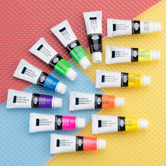 ACRNEON-12 - Essentials™ 12pc Neon Acrylic Paint Pack glam 1