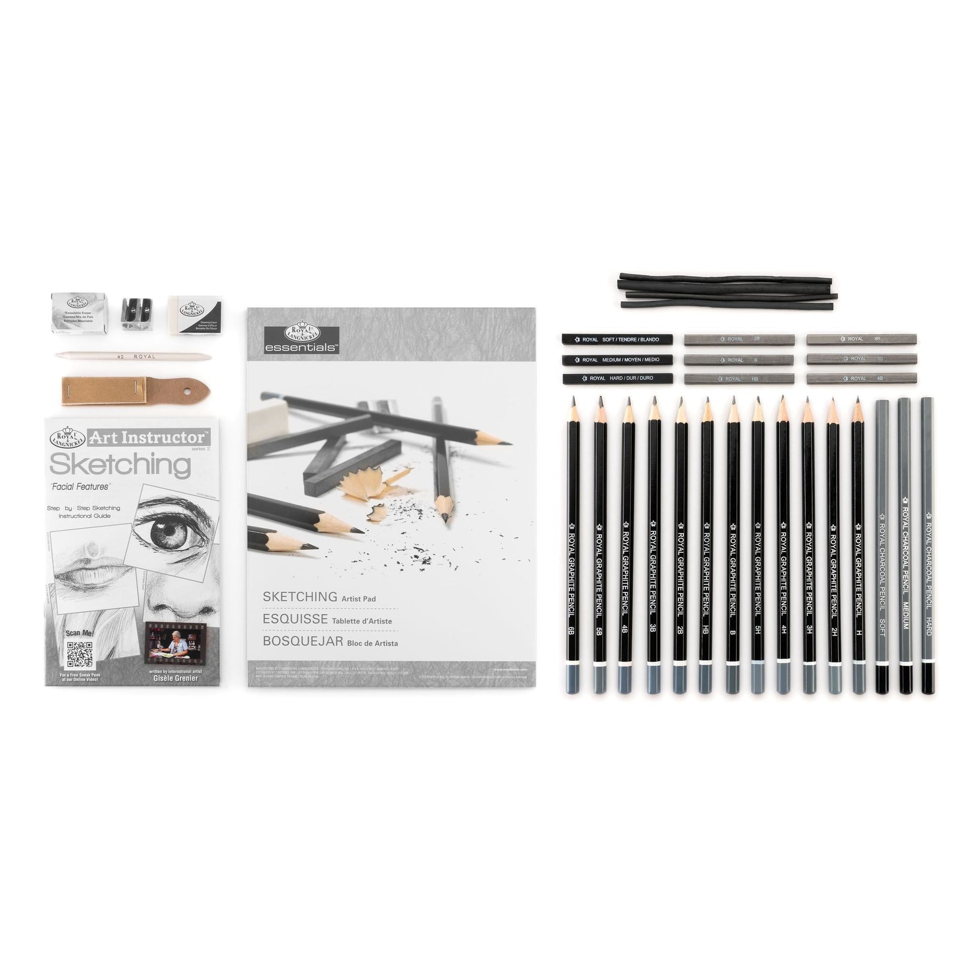 AIS-102 - Facial Features Sketching Art Set - 35pc glam 4