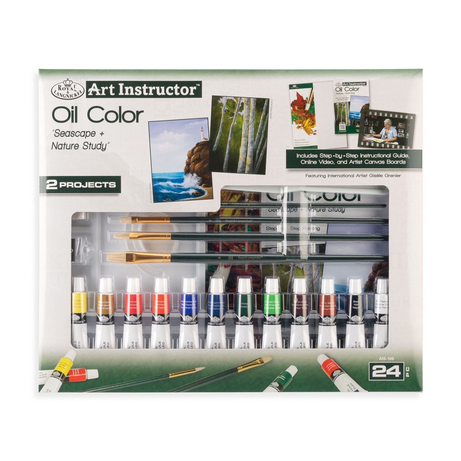 AIS-106 - Seascape + Nature Study Oil Color Art Set - 24pc packaging front