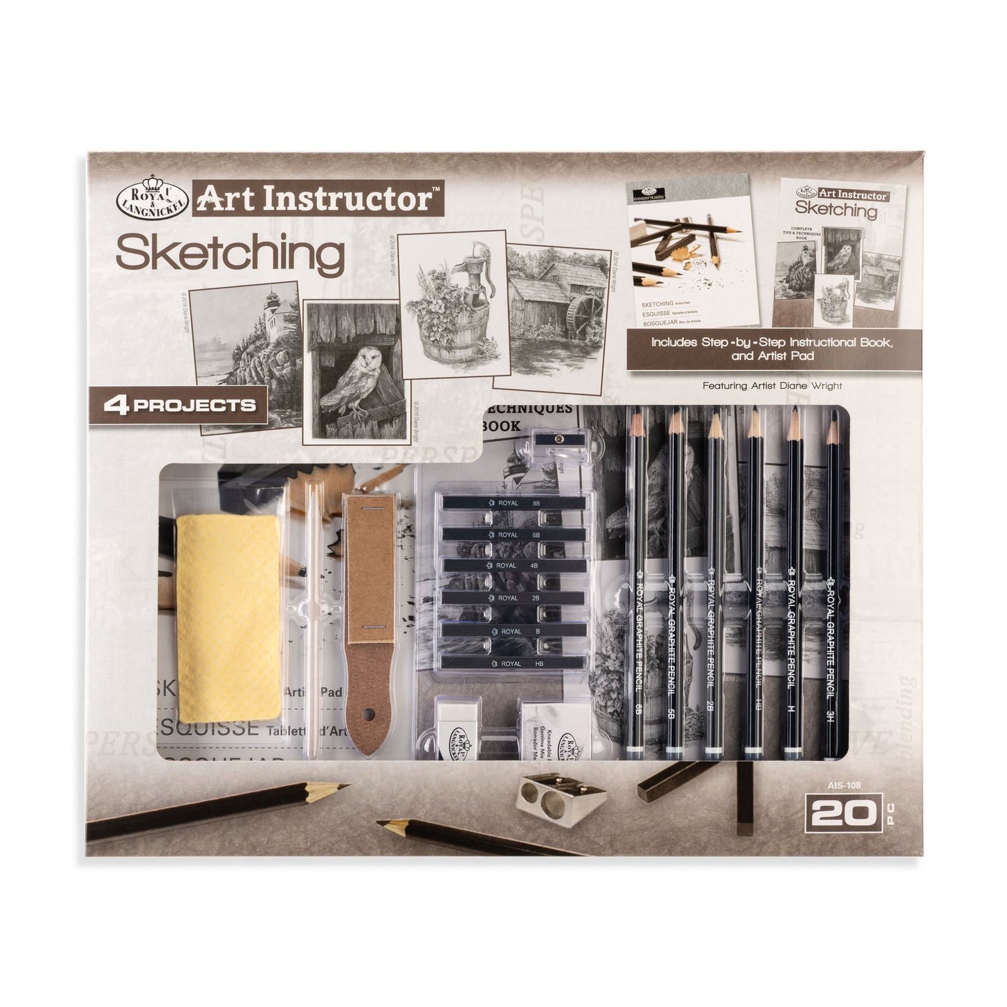 AIS-108 - Sketching Art Set - 20pc packaging front