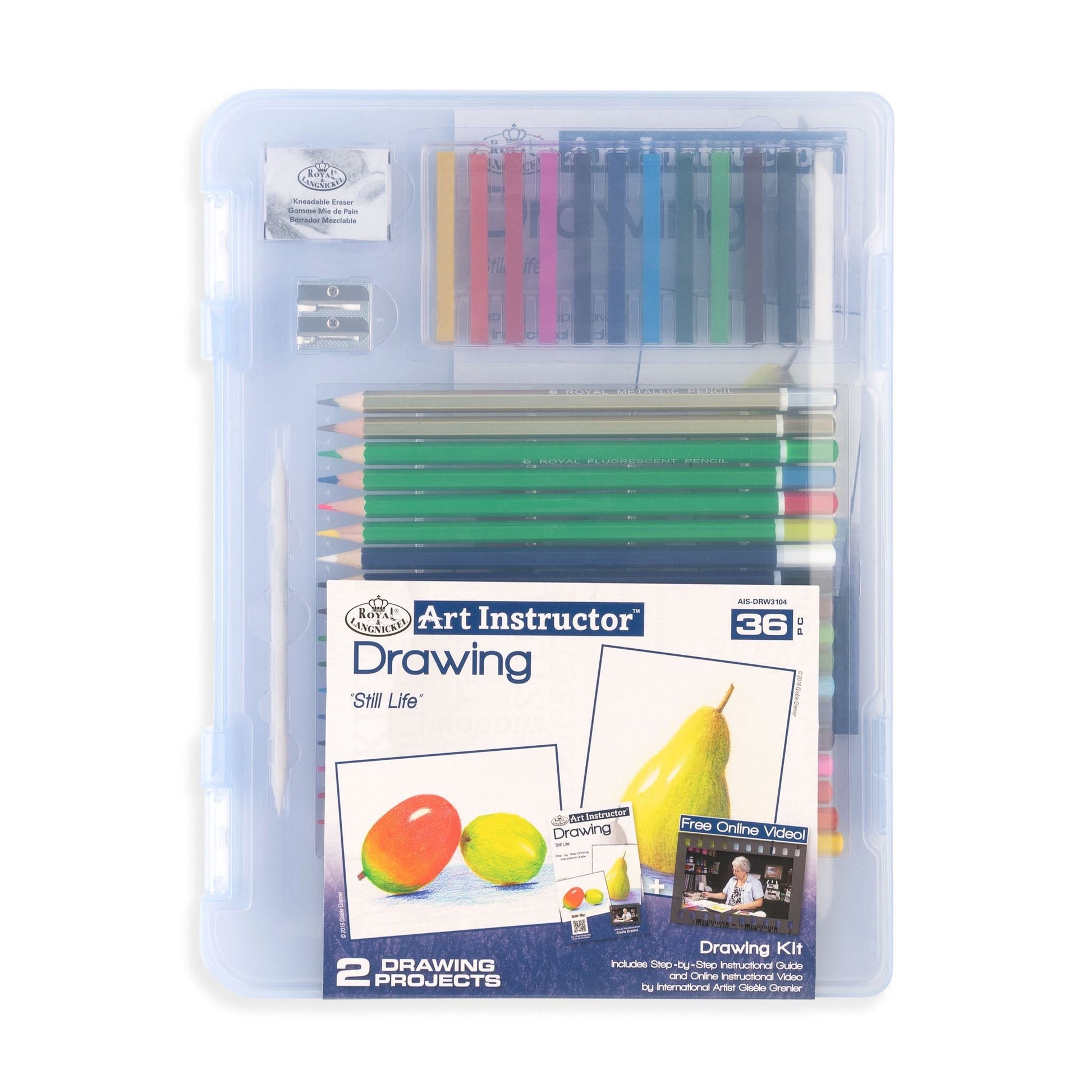 AIS-DRW3104 - Drawing Clearview Art Set - 36pc packaging front