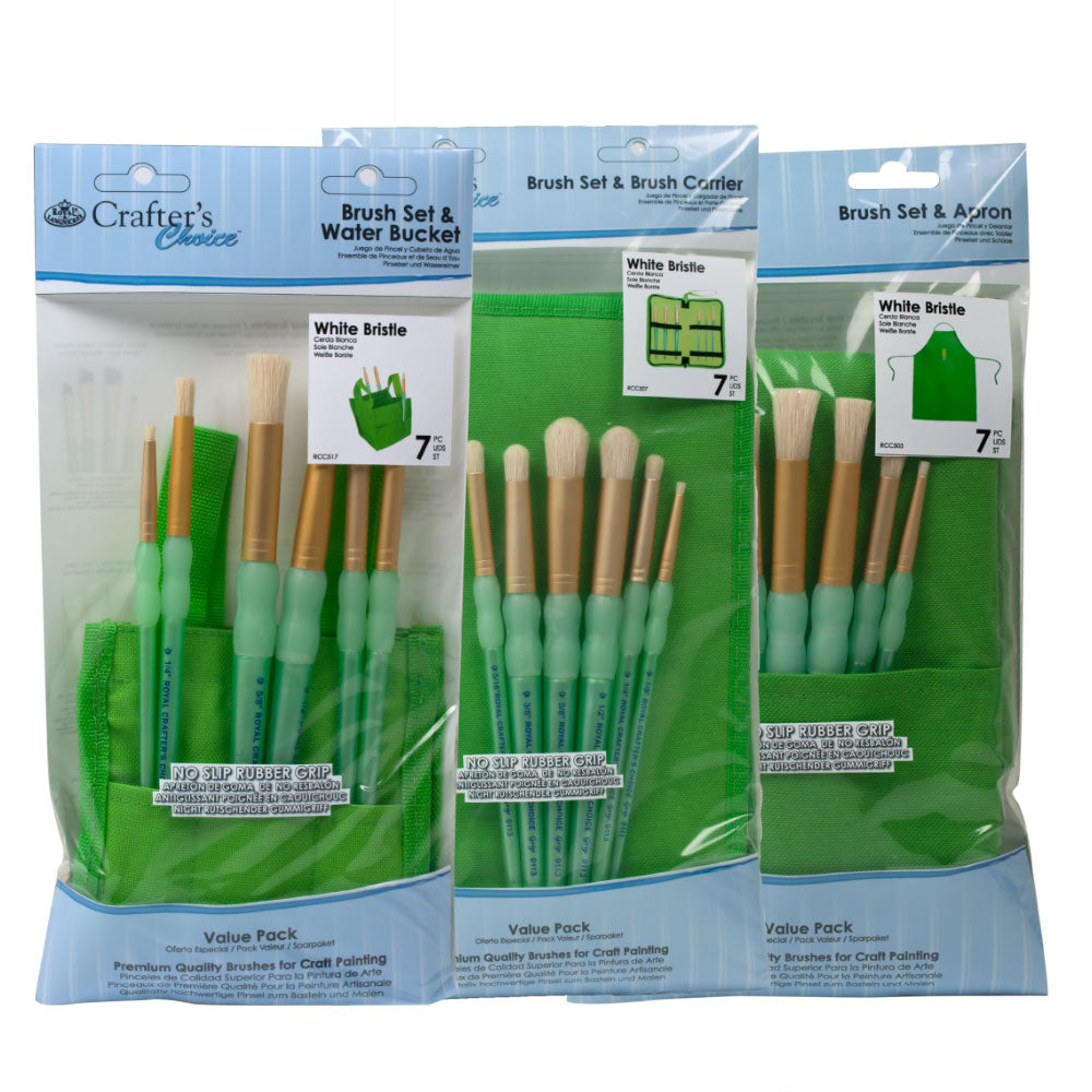 Pennello Rotondo Royal Brush Crafter's Choice - Taklon Misura 8, Manico Ergonomico Antiscivolo
