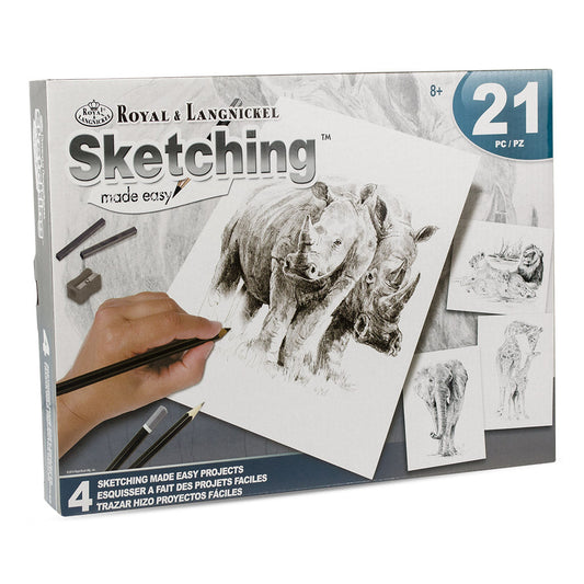 AVS-SME214 - Sketching Made Easy™ 21pc 8" x 10" Zoo Animals 4 Project Box Set